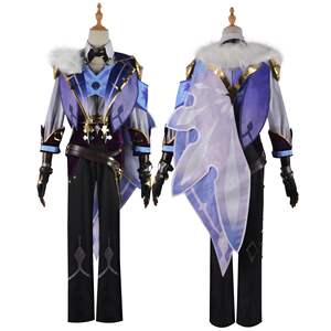 Genshin Impact Kaeya, traje de Cosplay, botas de combate de <span class=keywords><strong>caballero</strong></span>, uniforme, pendiente, <span class=keywords><strong>peluca</strong></span>, juego de Anime, disfraz de fiesta de Halloween para hombres y mujeres - Product Image 3