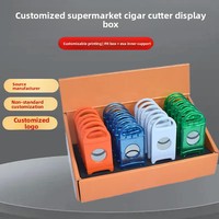 Boîte de présentation pliable personnalisée pour coupe-cigares, impression de logo sur mesure, utilisation en supermarché, papier couché, carton ondulé, intérieur en EVA