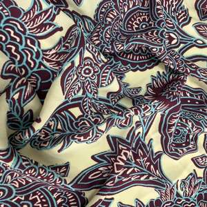 Ropa para seda azul poliéster tela personalizada manera coreana gasa Digital impreso liso Floral impreso azul gasa tela de seda - Product Image 6