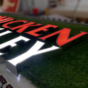 Enseignes publicitaires 3D personnalisées, enseignes lumineuses à <span class=keywords><strong>LED</strong></span> avec lettres métalliques, décorations pour la signalisation de marques commerciales - Product Image 2