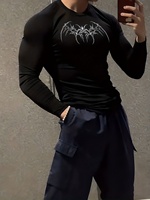 T-shirt sportif à manches longues et col rond pour homme, coupe ajustée, tissu en soie de lait hautement élastique, évacuation de l'humidité, séchage rapide, entraînement physique