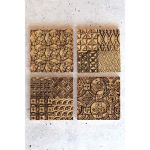 Ensemble de 4 sous-verres décoratifs en pierre Motif 01 Design 7 - Product Image 3