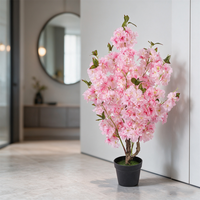 Arbre artificiel de cerisier blanc et rose, toucher réaliste et naturel, écologique, durable, plante artificielle en pot, décoration intérieure, OEM