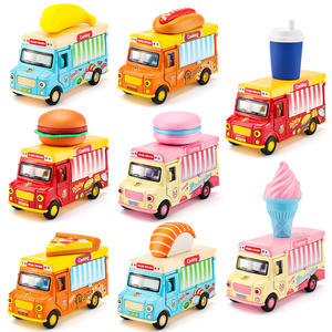 뜨거운 판매 판촉 선물 합금 자동차 모델 햄버거 자기 유도 참신 장난감 자동차 자극 빛 커피 트럭 - Product Image 1