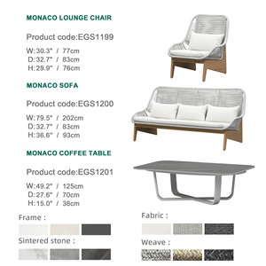 Ensemble de meubles de patio en rotin et aluminium, résistant à l'eau, écologique, canapé de <span class=keywords><strong>jardin</strong></span>, meubles de patio, canapés de salon, résistant aux UV, pour hôtel - Product Image 3