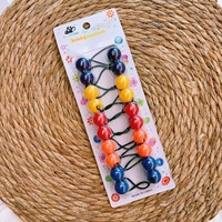 Élastiques à cheveux en acrylique africains colorés à double perles pour queues de cheval et tresses, pour filles et femmes