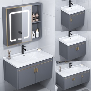 Grey modern minimalist style 2026 new style smart mirror cabinet <b>bathroom</b> cabinet floor-standing - Product Image 3