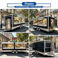 Camion de restauration rapide pour la vente de burgers, pizzas, hot-dogs en extérieur, idéal pour les marchés nocturnes et les collations.