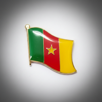 GREPAS GIFTS Épinglette drapeau du Cameroun de 1 pouce, épinglette patriotique pour chapeau, épinglette de pays du monde