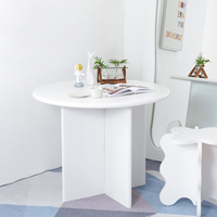 Table basse ronde moderne et créative en MDF avec base en forme de pétale, table à manger, petit bureau de négociation pour café et salon