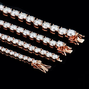 สร้อยคอเทนนิสเพชรโมซานไนต์ทรงเหลี่ยมเจียระไนแบบบริลเลียนท์เคลือบทองคำขาว 925 สำหรับผู้ชายสไตล์ฮิปฮอป ขายส่ง - Product Image 2