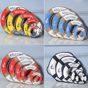 Décoration murale ronde en mousse bleue et blanche avec ancre, style nautique, bienvenue à bord, décoration intérieure - Product Image 5