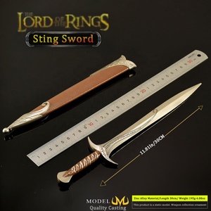 <span class=keywords><strong>Réplique</strong></span> de l'épée Sting de Frodo du <span class=keywords><strong>Seigneur</strong></span> <span class=keywords><strong>des</strong></span> <span class=keywords><strong>Anneaux</strong></span>, 30 cm, en alliage de zinc, avec fourreau, décoration de bureau de collection, modèle d'arme fantastique - Product Image 4