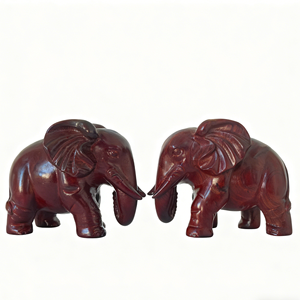 Lacquerware Wooden Elephant Carving Symbolizing Good Luck, Prosperity, and Wealth for Elegant Home and Office Decoration
