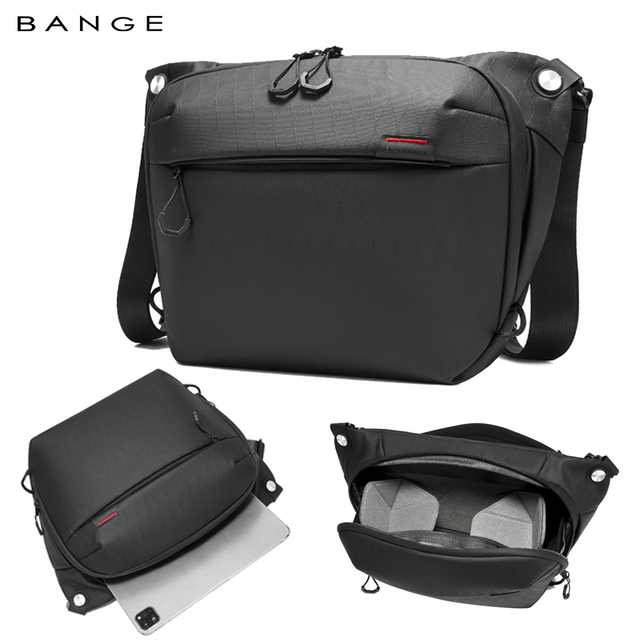 BANGE Urban Minimalist Waterproof Sling Bag 9.inch Tablet Compartment & Adjustable Daily Camera Crossbody Bag for Men & Women
