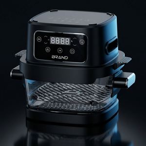 Friteuse à air en verre borosilicate de haute qualité 4L+2.5L, visible, sans huile, 1500W, avec mode cuisson à retourner, four à air chaud sain, vente en gros - Product Image 6