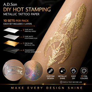 Papier autocollant pour tatouage temporaire, effet doré métallique, imperméable, pour corps et visage, sexy, pour fêtes et mode - Product Image 3