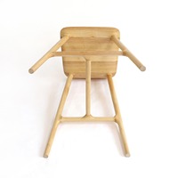 Tabouret de bar DISHI de haute qualité, style nordique moderne, en bois massif, siège ergonomique incurvé, hauteur de comptoir, pour îlot de cuisine, café