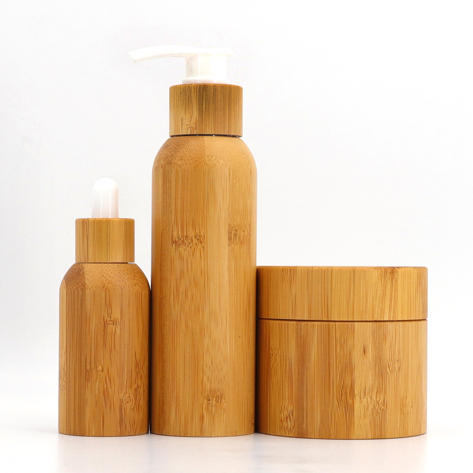100g 250g Eco friendly biodegradable cosmetic cream bamboo jar container with bamboo lid for moisturizer skincare cream
