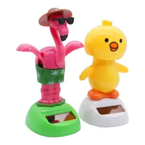 热卖廉价塑料玩具太阳能汽车仪表板玩具动物太阳能跳舞娃娃