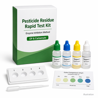 Snelle detectie van pesticidenresiduen voor groenten & fruit, organofosfaat & carbamaat detectie via enzymremming, 20-500 tests