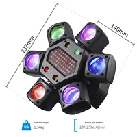 Mini Projecteur Laser LED à Six Bras King Kong, Contrôle Vocal, IP65, pour Scène, DJ, KTV, Ambiance, Personnalisation OEM
