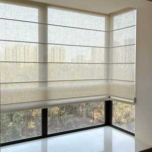 <span class=keywords><strong>Rideaux</strong></span> romains en lin français semi-occultants, simples, avec moteur électrique intégré, stores à enrouleur motorisés, écologiques, pour chambre à coucher, verticaux - Product Image 2