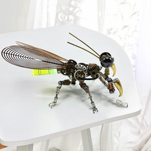 PUNK Mechanical แมลงเรืองแสงตั๊กแตนตำข้าวที่มีสีสัน DIY โมเดลงานฝีมือโลหะเครื่องประดับปริศนา3D - Product Image 1