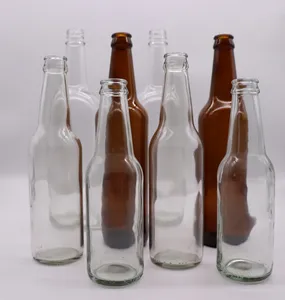 500 ml bira, meyve suyu, yağ, şarap, sirke, Kombucha, su, Soda bira için kapaklı şeffaf cam şişeler