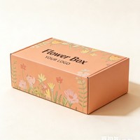 Boîte à fleurs en papier personnalisée avec logo d'usine, boîte cadeau en carton ondulé écologique, boîte d'expédition pour fleurs et plantes en pot