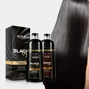 Saç boya şampuanı Kooswalla yüksek kaliteli ev kullanımı hızlı amonyak ücretsiz siyah saç boyası şampuanı