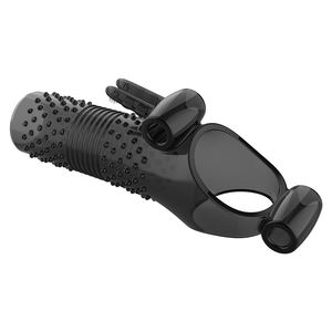 أحدث غطاء قضيب سيليكون مزدوج القناة مع نتوءات اهتزازية للأزواج، غطاء تمديد القضيب السيليكوني القابل لإعادة الاستخدام - Product Image 4