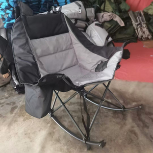 เก้าอี้โยกผ้าฝ้ายพับได้สองชั้นแบบพกพามีที่พิงหลังกระเป๋าข้างสำหรับตั้งแคมป์พักผ่อนกลางแจ้ง - Product Image 6