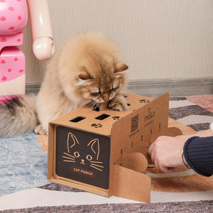 Juguete de cartón interactivo para gatos, tipo Whack-A-Mole, para combatir el aburrimiento y proporcionar diversión. - Product Image 2