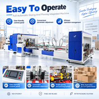 Machine de formage, de collage et de couture de boîtes en carton à haute efficacité, entièrement automatique, pour ligne de production d'emballage