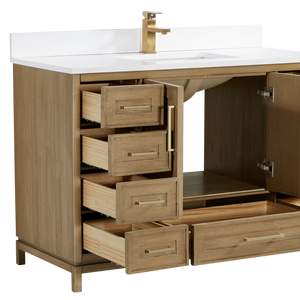 <b>Bathroom</b> Vanity Made in Vietnam Modern Design Framed Mirror <b>Floor</b> Standing Desert Oak Wood <b>Bathroom</b> Vanity - Product Image 3