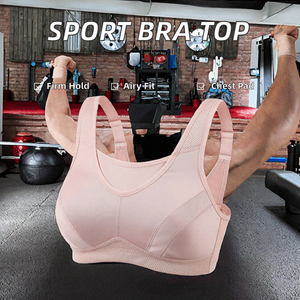 Sujetador deportivo personalizado al por mayor para mujer, transpirable, con espalda cruzada y sin tirantes, para gimnasio y fitness, con posibilidad de logotipo frontal - Product Image 3