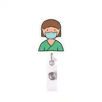 Cartoon retractable doctor nurse badge work
