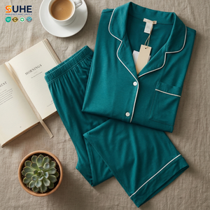 Pyjama en modal tricoté pour femme SUHE PJ-001, manches longues, taille élastique, séchage rapide, doux, respirant, personnalisable, pour l'hiver/le printemps/l'automne/l'été - Product Image 6