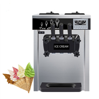 Machine à crème glacée en acier inoxydable, 3 saveurs, machine à crème glacée molle commerciale, fabricant de crème glacée