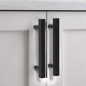 Stainless Steel <b>Black</b> Bar Handles For Cabinet Drawer Wardrobe Door Furniture Hardware Durable Minimalist Design - Product Image 2