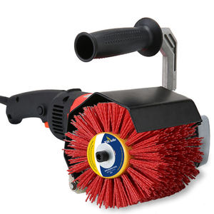 <span class=keywords><strong>Brosse</strong></span> de nettoyage industrielle rouge <span class=keywords><strong>à</strong></span> grains 80 pour roues et tambours, outil de polissage et de décapage de la rouille pour la finition des métaux - Product Image 5