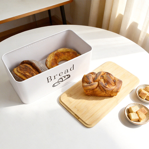 WDF - Panera Grande de Metal con Tapa de Bambú, para Encimeras de Cocina, Contenedor de Almacenamiento de Alimentos - Product Image 2