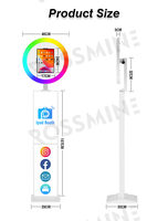 Photomaton rond/ovale pour iPad avec flight case et cadre LED – Équipement de photomaton de haute qualité en gros pour mariages et événements