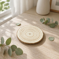Sous-verres en bois, tranches naturelles, cercles en bois non finis pour l'artisanat, le bricolage, la décoration intérieure, la peinture