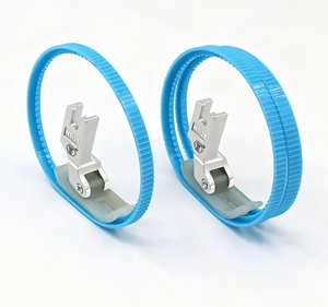 Pied presseur à rouleau denté double face bleu avec poulie et anneau, adapté pour la couture de doudounes, accessoire pour machine à coudre - Product Image 1
