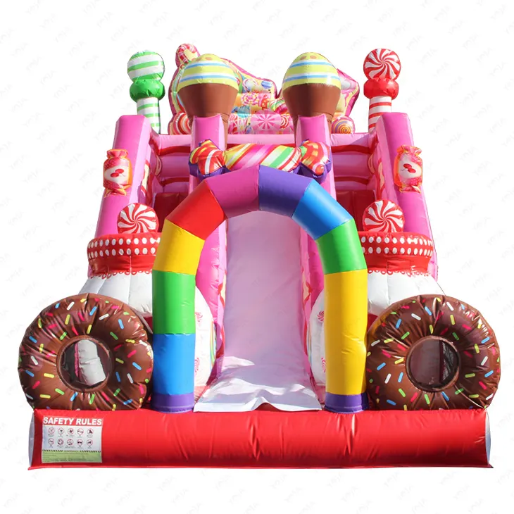 Schlauchboote Candy Theme Vergnügung spark Ausrüstung Hinterhof Kinder Outdoor und Indoor Commercial Infla table Dry Slide