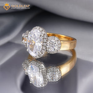 Bague de Fiançailles Ovale Ronde Personnalisée en Argent 925 Plaqué Or avec Moissanite pour Femme – Offre Spéciale - Product Image 6