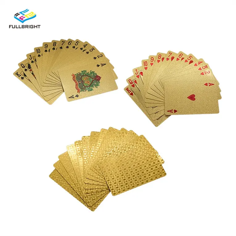 Custom Size Printing Golden Play Poker Card Plastic Playing Cards Casino Quality 100% Pvc Customized Plastic Alphabet Card