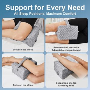 Almohada <span class=keywords><strong>para</strong></span> rodillas y piernas <span class=keywords><strong>para</strong></span> personas que duermen de lado - Alivio del dolor de cadera, espuma viscoelástica, lavable y transpirable, diseño ergonómico - Product Image 3